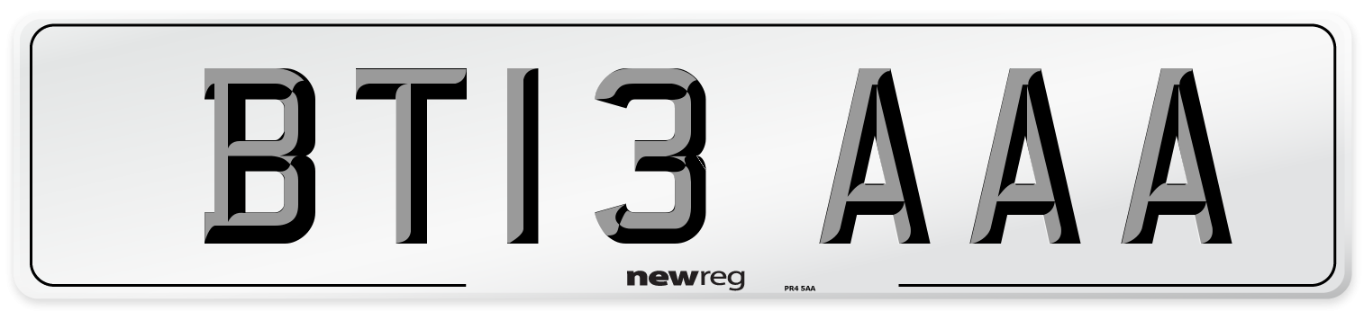BT13 AAA Number Plate from New Reg